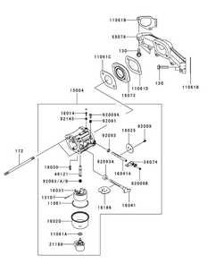 Kawasaki Fr691v-As05 Carburetor Diagram and Parts List for Z-FORCES54 (17AI5GHC-17AI5GHC010)(2012) Cub Cadet Lawn Tractor